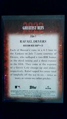 Back | Rafael Devers Baseball Cards 2023 Topps 2022 Greatest Hits