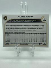 Back Of Card | Aaron Ashby Baseball Cards 2022 Topps