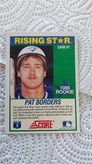 Back  | Pat Borders Baseball Cards 1989 Score Rising Stars