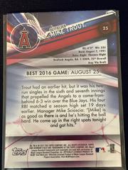 Rear Of Card | Mike Trout [Atomic Refractor] Baseball Cards 2017 Bowman's Best