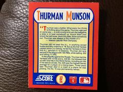 Back | Thurman Munson Baseball Cards 1990 Score Magic Motion Trivia