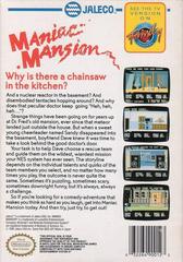 Maniac Mansion - Back | Maniac Mansion NES