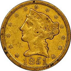 1851 D [WEAK D] Coins Liberty Head Half Eagle Prices
