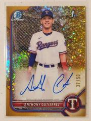 Anthony Gutierrez [Gold Mini Diamond Refractor] #CPA-AG Baseball Cards 2022 Bowman Chrome Prospect Autographs Prices
