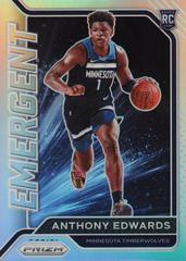 Anthony Edwards [Silver] #3 Basketball Cards 2020 Panini Prizm Emergent Prices