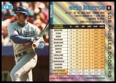 Back Of Card | Eric Karros Baseball Cards 1994 Bowman