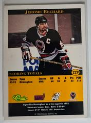 Backside | Jerome Bechard Hockey Cards 1994 Classic Picks
