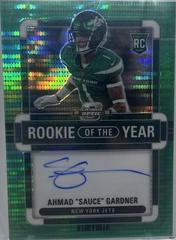 Ahman Sauce Gardner [Rookie of the Year Autograph Green Pulsar] #ROY-AG Football Cards 2022 Panini Contenders Optic Rookie of the Year Prices