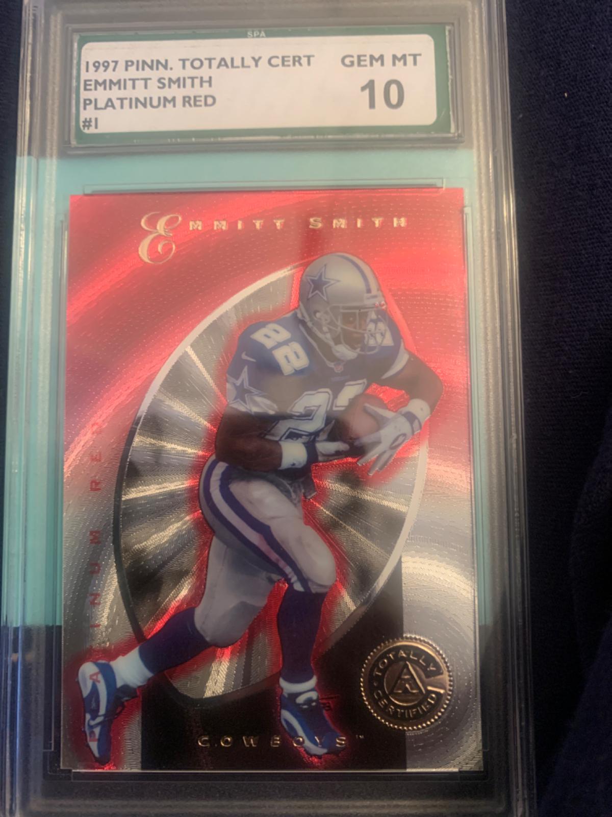 Emmitt Smith Platinum Red Graded 10 1997 Pinnacle Totally Certified