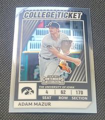 Adam Mazur #28 Baseball Cards 2022 Panini Elite Extra Edition College Tickets Optic Prices