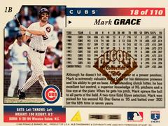 Rear | Mark Grace [Series 1] Baseball Cards 1996 Score Dugout Collection
