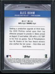 Back Of Card | Alec Bohm [Gold Refractor] Baseball Cards 2021 Bowman Chrome Rookie of the Year Favorites