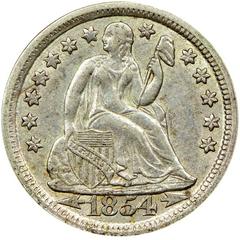 1854 [ARROWS PROOF] Coins Seated Liberty Dime Prices
