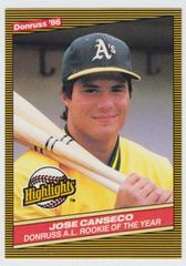 Jose Canseco Baseball Cards 1986 Donruss Highlights Prices