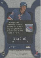 Back | Marc Staal Hockey Cards 2007 O-Pee-Chee