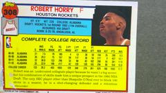 Robert Horry Rear | Robert Horry Basketball Cards 1992 Topps