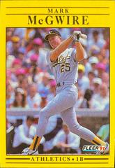Mark McGwire Baseball Cards 1991 Fleer Prices
