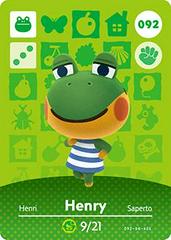 Henry #092 [Animal Crossing Series 1] Amiibo Cards Prices