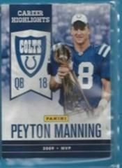 PEYTON MANNING #9 Football Cards 2012 Panini Super Bowl XLVI Career Highlights Prices