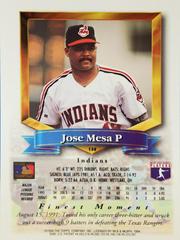 Rear | Jose Mesa Baseball Cards 1994 Topps Traded Finest Inserts