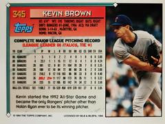 Rear | Kevin Brown Baseball Cards 1994 Topps Gold