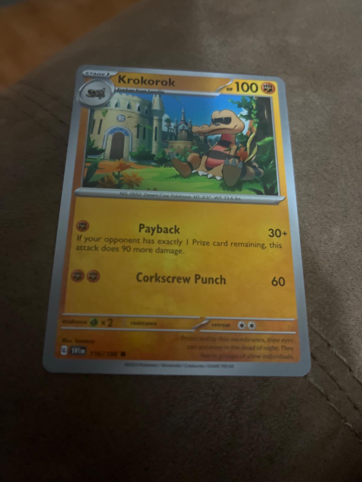 Krokorok Reverse Holo Ungraded Pokemon Scarlet Violet