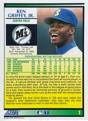 Card Back | Ken Griffey Jr. Baseball Cards 1992 Score