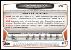 Back Of Card | Jonathan Schoop Baseball Cards 2013 Bowman Prospect