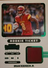 Brian Robinson Jr Football Cards 2022 Panini Contenders Rookie Ticket Swatches Prices
