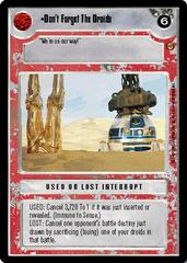 Don't Forget The Droids [Limited] Star Wars CCG Jabba's Palace Prices