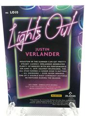 Back Of Card | Justin Verlander Baseball Cards 2021 Panini Donruss Optic Lights Out