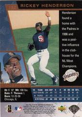 Back | Rickey Henderson Baseball Cards 1997 SP