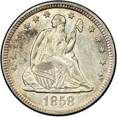 1858 O Coins Seated Liberty Quarter Prices