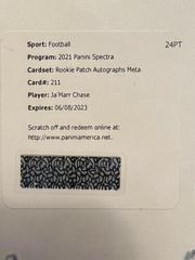 Ja'Marr Chase [Patch Autograph Meta] #211 Football Cards 2021 Panini Spectra Prices