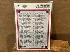 Back | Checklist 651-700 Football Cards 1991 Upper Deck