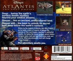 Atlantis The Lost Empire - Back | Atlantis The Lost Empire Playstation