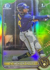 Jackson Chourio [Green Refractor] #BCP-79 Baseball Cards 2022 Bowman Chrome Prospects Prices