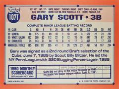 Rear | Gary Scott Baseball Cards 1991 Topps Traded Tiffany