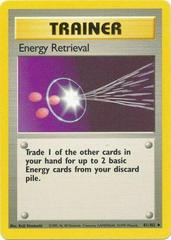 Pokemon Card Base Set SHADOWLESS Uncommon Energy Retrieval MP 