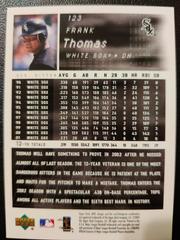 Card Back | Frank Thomas Baseball Cards 2002 Upper Deck MVP