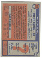 Back | Walter Payton Football Cards 1976 Topps