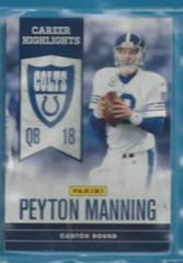 PEYTON MANNING #10 Football Cards 2012 Panini Super Bowl XLVI Career Highlights Prices