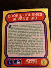 Cookie Crushes Bevens' Bid Baseball Cards 1988 Score Magic Motion Great Moments in Baseball Prices
