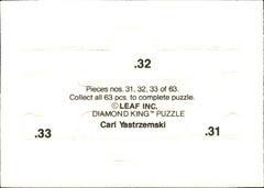 Back Of Card | Carl Yastrzemski Puzzle Pieces Baseball Cards 1990 Panini Donruss Diamond Kings