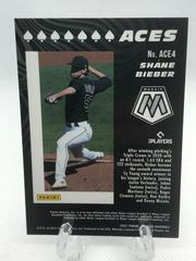 Back Of Card | Shane Bieber [Mosaic] #ACE4 Baseball Cards 2021 Panini Mosaic Aces