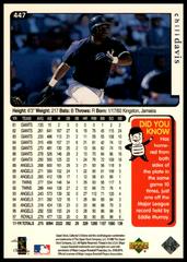 Back Of Card | Chili Davis Baseball Cards 1998 Collector's Choice