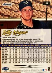 Rear | Billy Wagner Baseball Cards 1998 Ultra