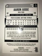 Back Of Card | Aaron Judge [Looking Up Pink] Baseball Cards 2018 Panini Donruss Optic