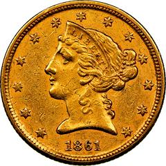 1861 C Coins Liberty Head Half Eagle Prices