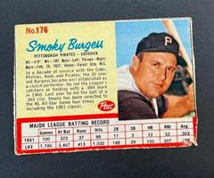 Smoky Burgess [Hand Cut] Baseball Cards 1962 Post Cereal Prices